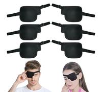 TUONYIS 6 Pièces Cache-œil 3D Réglables pour Adultes et Enfants Patchs pour Les Yeux Cache-œil Pirate 3D Réglables pour Les Yeux Droit et Gauche Patch, pour œil Paresseux, Amblyopie, Strabisme (Noir)
