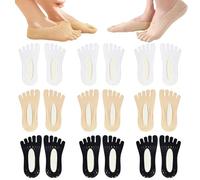TUONYIS 9 Paires Chaussette Doigt de Pied Femme, Antidérapantes Chaussettes à Orteils Invisibles pour Femme, Chaussettes Basses Invisibles avec Cinq Doigts, pour Baskets Chaussures Plates (3 couleurs)