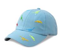 TUONYIS Bleu Casquette de Baseball pour Enfants,Chapeau de Soleil Ajustable pour Tout-Petits,Dinosaure Brodé Chapeaux de Soleil pour Garçons et Filles pour la Marche Voyages et la Plage(Bleu)