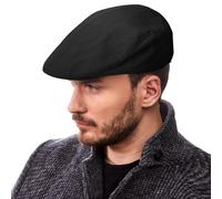 TUONYIS Casquette Plate Noire,Homme Réglable Casquette Souples,Beret Homme Kangol,Plate Baker Boy Hat,Casquette Baker Boy pour Hommes en Promenade Golf Voyage Shopping(Noir)