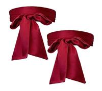 TUONYIS Ceinture rouge en satin pour femme, lot de 2, taille unique, mariage, demoiselle d'honneur, mariée