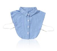 TUONYIS Col Chemisier Femme Amovible Faux Col Femme Faux Collier Détachable Faux Col Chemise Col Chemisier Dickey Filles Amovible Demi Chemise Faux Col (FR/ES Alpha/Lettres, Taille Unique, Bleu)