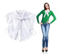 TUONYIS Faux Col Détachable Blanc pour Chemise Femme - Collier Élégant pour Chemisiers, Chandails, Robes, Uniformes, Vestes