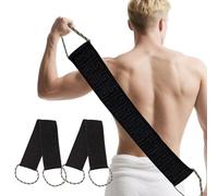 TUONYIS Lot de 2 brosses à récurer le dos pour douche, outil de bain exfoliant pour le dos avec poignées, gant de toilette exfoliant pour le dos pour homme et femme (noir)
