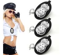 TUONYIS Lot de 3 colliers avec badge de police pour déguisement d'Halloween SWAT FBI Noir