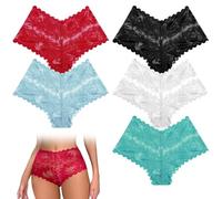 TUONYIS Lot de 5 Culotte Femme Doux Slip Sexy en Dentelle sous-vêtement Taille Basse, Culotte sans Couture Invisible Culotte (FR/ES, Alpha/Lettres, M, Taille Normale, Taille Normale, Multicolore)