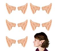 TUONYIS Lot de 5 paires d'oreilles d'elfe en latex pointues pour Halloween, Noël, cosplay, accessoires de déguisement, accessoires de fête (beige)