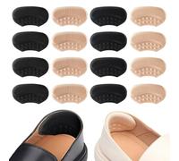 TUONYIS Lot de 8 paires de coussinets de talon antidérapants pour chaussures pour éviter de glisser, frotter et ampoules pour homme et femme (beige, noir)