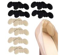 TUONYIS Lot de 8 paires de coussinets de talon, coussinets de chaussures autocollants pour homme et femme, antidérapants, coussinets épais pour chaussures trop grandes ou trop lâches (beige, noir) (16