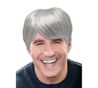 TUONYIS Perruque Courte Homme Grise Perruques de Grand-Père, Perruques de Déguisement pour Adultes, Perruque de Cheveux Courts Naturels, pour un Usage Quotidien, Halloween, Carnaval (Gris) (Gris)