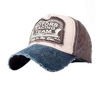 Tuopuda Casquette de Baseball Vintage Unisexe Sport Casquette Snapback Hip-Hop Snap Back Trucker Motorcycle Cap (marine et café),Taille unique