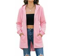 Tuopuda Pull Femme à Capuche Sweatshirts Manche Longue, Hooded Coat Chaud Idee Cadeau Femme, Rose, XL