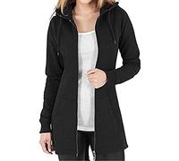 Tuopuda Sweat-Shirt Femme Sweat à Capuche Zippé Épais Hoodie Sport Hiver Manche Longue Manteau Grande Taille Coupe-Vent Gilet Long Automne avec Poches Zip Up Sweatshirts, Noir, M