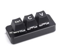 TUOPUONE Clavier de raccourci Ctrl C/V pour programmeurs - Carte de développement à 3 touches - Puce de microcontrôleur RP2040 - Double ports de type C - Plug and Play - Sans pilote - Avec boîtier en
