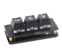 TUOPUONE Clavier de raccourci Ctrl C/V pour programmeurs - Carte de développement à 3 touches - Puce de microcontrôleur RP2040 - Double ports de type C - Plug and Play - Sans pilote - Avec plaques en