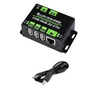 TUOPUONE Concentrateur USB multifonction de qualité industrielle extensible avec 3 ports USB et port Ethernet de 100 m adapté aux environnements industriels/de bureau