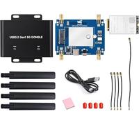 TUOPUONE DONGLE Carte d'extension 5G DONGLE Port USB 3.2 Boîtier en alliage d'aluminium Quad Antennes embarquées M.2 Key B Interface avec module RM520N-GL 5G (Global)