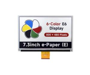 TUOPUONE Écran E-Paper 6 couleurs de 18,5 cm compatible avec Raspberry Pi Faible consommation d'énergie 800 × 480 pixels Communication SPI non inclus Chapeau pilote en papier électronique