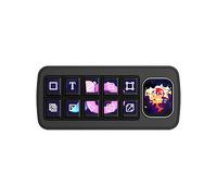 TUOPUONE MK10 Panneau de commande vocale multifonction AI Couleur noire intégrée 10 × 2,2 cm Touches macro LCD mécaniques et un écran secondaire de 2" contrôleur de flux Deck, accessoires de flux