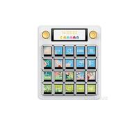 TUOPUONE MK20 Panneau de commande vocale AI multifonction, couleur blanche, touches macro LCD mécaniques intégrées de 20 × 2,2 cm et un écran secondaire de 2,1 cm, contrôleur de flux, accessoires de