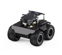 TUOPUONE Robot RaspRover Open Source 4WD AI compatible avec Raspberry 5 Dual Controllers Corps entièrement métallique Vision par ordinateur non inclus Module caméra panoramique PI5-4 Go non inclus