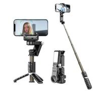 Tuoqi Q18 Télécommande sans fil de bureau Stabilisateur de cardan portatif Lumière d'appoint Perche à selfie Trépied (Noir)