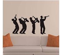 TUOQIANNAN Autocollants muraux Noir et Blanc - Autocollants pour Instruments de Jeu, adaptés pour Salle de Musique, Studio d'enregistrement, Autocollants muraux en Vinyle de Haute qualité 44X82 cm