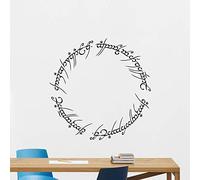 TUOQIANNAN Sticker Mural Amovible Logo Seigneur des Anneaux Décoration Bureau Salle de Jeux Vinyle Noir 57x57cm