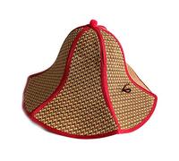 Tuoservo Casquette chinoise chapeau de paille souple chapeau de soleil à large bord pour femme casquette de plage d'été grand chapeau Fedora pliable beige, beige, Taille unique