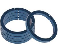 Tuoservo Lot de 5 porte-clés à mousqueton rond en titane Bleu 32 mm