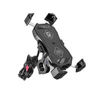 Tuoservo Support de téléphone pour moto avec chargeur sans fil et USB 15 W Qi à charge rapide pour moto, VTT, bateau, vélo