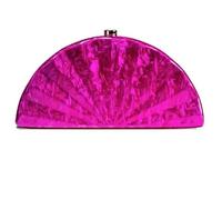 TUOYDJA Pochette Paille,Pochette Raphia Sac à main tendance en forme de demi-lune for femme, sacoche circulaire en forme de tonneau, bandoulière, robe, petite pochette, sac de plage, été(C-104 red)