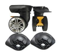 TUOYDJA Roue Valise Universelle,Roue de Valise Universelle 1 Paire A19 Bricolage Remplacement Roues à Bagages Accessoires de réparation Roue de Frein muet(Brake Wheel Black)