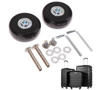 TUOYDJA Roue Valise Universelle,Roue de Valise Universelle Roues de Rechange for valises Noires, réparation de valises, Axes de 40/50 mm de diamètre extérieur, Deluxe, Noires, avec vis(D)