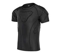 TUOYR Maillot de compression rembourré pour garçons - Protection de poitrine côtelée pour enfants, football, équitation, paintball, rugby, cyclisme, hockey