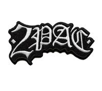 Tupac - Rock Off officially licensed products 2Pac Tupac Patch Gothic Arch Logo Nouveau Officiel Embroidered Woven Iron On Size Accessory Size