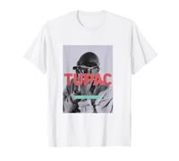 Tupac Shakur T-Shirt Officiel Blanc Unisex Adulte S - Coupe Classique, Manche Courte, Col Rond, Importé