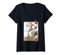 Tupac Tune In T-Shirt avec Col en V