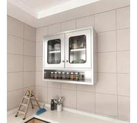 TUPAFJU Armoire Murale en Acier Inoxydable avec Porte vitrée, vitrine Murale pour médicaments, armoires de Rangement pour Salle de Bain, Organisateur d'ustensiles de Cuisine(A,100cm/39.3in)