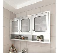 TUPAFJU Armoire Murale en Acier Inoxydable avec Porte vitrée, vitrine Murale pour médicaments, armoires de Rangement pour Salle de Bain, Organisateur d'ustensiles de Cuisine(C,150cm/59in)