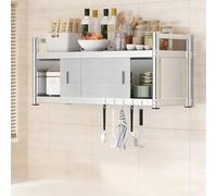 TUPAFJU Armoires de Rangement murales en Acier Inoxydable, Placard, Armoire à Pharmacie, étagère à épices, Organisateur d'ustensiles de Cuisine(Single Layer,70cm/27.5in)