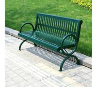 TUPAFJU Banc de Jardin en métal avec Dossier et accoudoirs, résistant aux intempéries et Robuste, idéal pour Une terrasse ou Un Patio(Green,150CM/59IN)