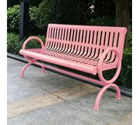 TUPAFJU Banc de Jardin en métal avec Dossier et accoudoirs, résistant aux intempéries et Robuste, idéal pour Une terrasse ou Un Patio(Pink,150CM/59IN)