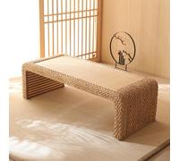 TUPAFJU Table Basse Japonaise en rotin Tatami,Table Basse de Salon en Bois Massif(120cm/47.2in)