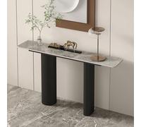 TUPAFJU Table d'entrée Moderne en marbre Noir, Console Blanche, Tables de canapé dorées, décoration intérieure, pour Salon, Hall d'entrée, Couloir(Black-1,150cm/59in)