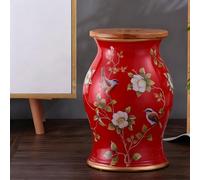 TUPAFJU Tabouret de Jardin Tambour en céramique Chinoise avec Rangement, Tabouret de Jardin décoratif en céramique à Fleurs et Oiseaux, pour Changer de Chaussures(F)
