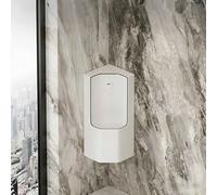 TUPAFJU Urinoir d'angle pour Hommes - Anti-débordement et Anti-éclaboussures - Urinoir Mural en céramique à Chasse Automatique par capteur Intelligent - Gain de Place(White+Gold)