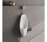 TUPAFJU Urinoir Mural Automatique à capteur pour Hommes, avec Robinet, urinoir en céramique Anti-déversement pour la Nuit, pour salles de Bains, hôtels, garages(Surface-Mounted Sensor)