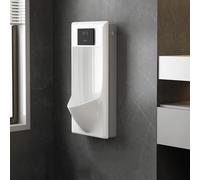 TUPAFJU Urinoir Mural en céramique à capteur Automatique pour Hommes, urinoir Anti-Fuite pour la Nuit, pour Salle de Bain, hôtel, Garage, Bar, extérieur, Toilettes publiques(Gray)