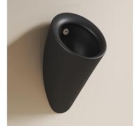 TUPAFJU Urinoir Mural en céramique à Chasse d'eau Automatique avec capteur, urinoir pour Hommes Anti-Fuite la Nuit, pour Salle de Bain, hôtel, Garage, Bar, extérieur, Toilettes publiques(Black)